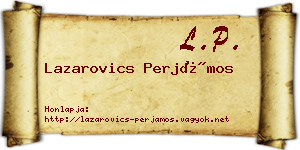 Lazarovics Perjámos névjegykártya